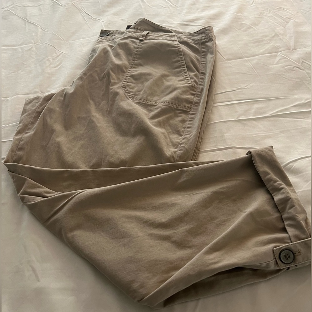 J Jill khaki pants with roll up, button hem option. Size L.